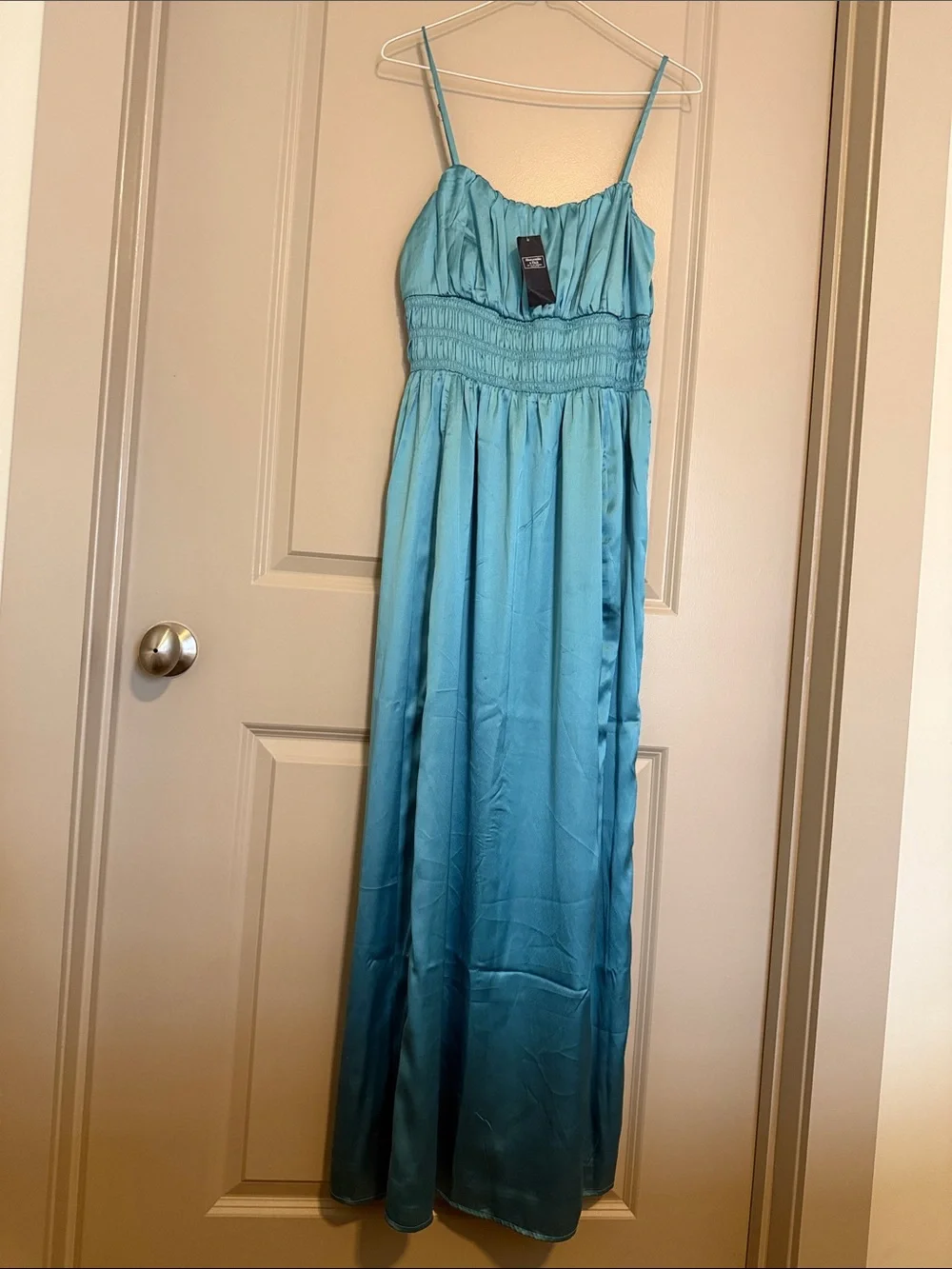 Abercrombie & Fitch Light Blue Spaghetti-Strap Maxi Dress